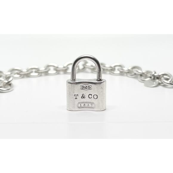 Tiffany & Co. 1837 Sterling Silver .925 Clasping Padlock Link Lock Bracket 7” - Picture 7 of 10
